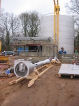 Bauphase eine belfteten Misch- und Ausgleichstanks zur Abwasservorbehandlung, Standort Tucher Bru Frth/Nrnberg 